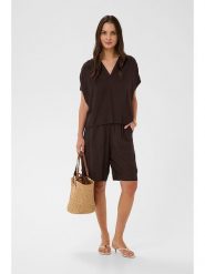 Kaffe Bluzka "Milia" w kolorze ciemnobrązowym rozmiar: 42. Brązowe bluzki Kaffe, bez wzorów, z włókna, bez kołnierzyka, bez ramiączek. Za 104.99 zł.