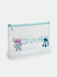 Zamykana kosmetyczka z nadrukiem Stitch - clear. Kufry i kosmetyczki Sinsay, bez wzorów, z nadrukiem, bez dodatków. Za 25.99 zł.