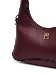 Tommy Hilfiger Torebka Th Everyday Mini Hobo AW0AW19185 Bordowy. Czerwone torebki klasyczne TOMMY HILFIGER, bez wzorów, ze skóry, bez dodatków. Za 449.99 zł.