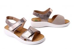 DR. BRINKMANN 710222-08 beige, sandały damskie. Żółte sandały Dr. Brinkmann, bez wzorów, ze skóry, bez obcasa, bez zapięcia. Za 296.18 zł.