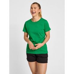 Koszulka damska Hummel Red Heavy. Zielone bluzki Hummel, s, bez wzorów, z bawełny, sportowe, bez kołnierzyka, bez ramiączek. Za 109.50 zł.
