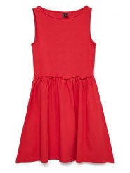 Vero Moda Sukienka w kolorze czerwonym rozmiar: L. Czerwone sukienki Vero Moda, l, bez wzorów, z bawełny, bez kołnierzyka, bez ramiączek, mini. Za 107.12 zł.