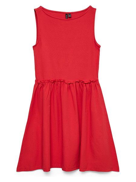 Vero Moda Sukienka w kolorze czerwonym rozmiar: L. Czerwone sukienki Vero Moda, l, bez wzorów, z bawełny, bez kołnierzyka, bez ramiączek, mini. Za 104.95 zł.