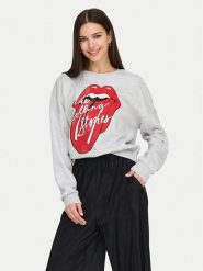 ONLY Bluza Rolling Stones 15345927 Szary Regular Fit. Szare bluzy Only, xs, bez wzorów, z bawełny, bez kaptura. Za 99.99 zł.