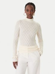 Patrizia Pepe Sweter 8K0368/K307-W409 Beżowy Regular Fit. Brązowe swetry Patrizia Pepe, bez wzorów, z wełny, bez ramiączek. Za 919.99 zł.