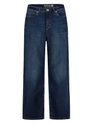Sublevel Dżinsy - Comfort fit - w kolorze granatowym rozmiar: XS. Niebieskie jeansy Sublevel, xs, z aplikacjami, z podwyższonym stanem. Za 118.84 zł.