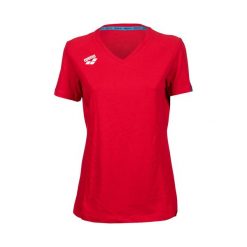 Koszulka damska Arena Team T-Shirt Panel. Czerwone koszulki sportowe Arena, bez wzorów, z bawełny, bez ramiączek, do biegania. Za 99.00 zł.