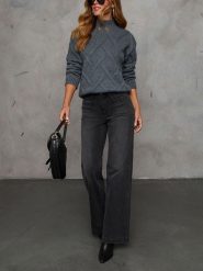 Milan Kiss Sweter w kolorze ciemnoszarym rozmiar: M. Szare golfy Milan Kiss, m, bez wzorów, bez ramiączek. Za 218.05 zł.