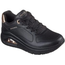 Buty sportowe damskie Skechers Uno Icon Idolized Air. Czarne obuwie sportowe Skechers, z syntetyku, bez zapięcia. Za 490.00 zł.