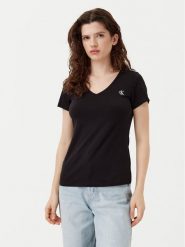 Calvin Klein Jeans T-Shirt Rood J20J213716 Czarny Regular Fit. Czarne t-shirty Calvin Klein Jeans, xs, bez wzorów, z bawełny, bez kołnierzyka, bez ramiączek. Za 99.99 zł.