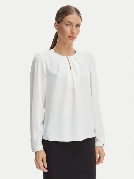 Rinascimento Bluzka CFC0127711003 Biały Regular Fit. Białe bluzki Rinascimento, xl, bez wzorów, z syntetyku, bez kołnierzyka, bez ramiączek. Za 260.99 zł.