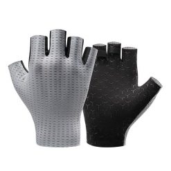 Rękawiczki rowerowe Rockbros oddychające, krótkie palce. Szare rękawiczki ROCKBROS, bez wzorów, z materiału, sportowe. Za 59.99 zł.