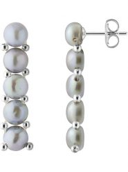 Pearl Addict Srebrne kolczyki-wkrętki z perłami rozmiar: onesize. Szare kolczyki Pearl Addict, z perłą, srebrne. Za 217.99 zł.