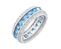 Pierścionek srebrny z cyrkoniami - Eternity. Szare pierścionki Apart, z cyrkonią, srebrne. Za 229.00 zł.