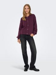 JDY Kardigan w kolorze fioletowym rozmiar: L. Różowe kardigany JDY, l, bez wzorów, prążkowane. Za 110.04 zł.