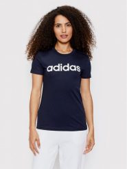 Adidas T-Shirt Loungewear Essentials Logo H07833 Granatowy Slim Fit. Niebieskie t-shirty Adidas, s, bez wzorów, z bawełny, bez kołnierzyka, bez ramiączek. Za 119.99 zł.