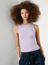 Pepe Jeans Top "Viv" w kolorze lawendowym rozmiar: M. Różowe topy Pepe Jeans, m, bez wzorów, z jeansu, bez kołnierzyka, bez ramiączek. Za 116.37 zł.