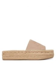 Calvin Klein Espadryle Flatf Espa Mule Nub Mg HW0HW02890 Beżowy. Brązowe espadryle Calvin Klein, bez wzorów, z nubiku, bez obcasa, bez zapięcia. Za 449.99 zł.