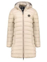 Geographical Norway Płaszcz pikowany "Atikamap" w kolorze kremowym rozmiar: XXL. Brązowe płaszcze Geographical Norway, xxl, bez wzorów, bez kaptura. Za 153.45 zł.