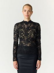 YAS Bluzka w kolorze czarnym rozmiar: M. Czarne bluzki YAS, m, bez wzorów, z koronki, bez kołnierzyka, bez ramiączek. Za 134.95 zł.