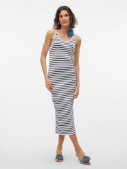 Vero Moda Sukienka w kolorze biało-czarnym rozmiar: XS. Białe sukienki Vero Moda, xs, bez wzorów, bez kołnierzyka, bez ramiączek, maxi. Za 82.99 zł.