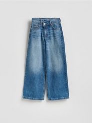 Jeansy baggy - niebieski. Niebieskie jeansy Reserved, bez wzorów. Za 139.99 zł.