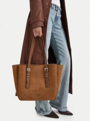 Nine West Torebka EO-STEEL ROSE-LDA9417 Brązowy jasny. Brązowe shopper Nine West, bez wzorów, z materiału, bez dodatków. Za 329.99 zł.