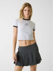 Guess Jeans T-Shirt 180329 Szary Classic Fit. Szare t-shirty Guess Jeans, xs, z aplikacjami, z jeansu, bez kołnierzyka, bez ramiączek. Za 159.00 zł.