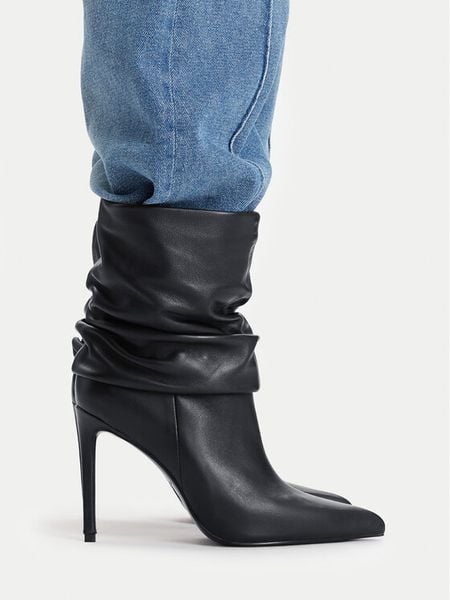 Eva Minge Botki EO-SLT2502H-07-17-1 Czarny. Czarne botki Eva Minge, bez wzorów, bez obcasa, na szpilce, bez zapięcia. Za 599.99 zł.