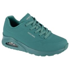 Buty sportowe Sneakersy damskie, Uno-Stand on Air. Niebieskie obuwie sportowe Skechers, z materiału, bez zapięcia, trekkingowe, Skechers Sport. Za 349.99 zł.