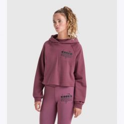 Bluza damska DIADORA L. HOODIE CROP MANIFESTO. Brązowe bluzy Diadora, l, bez wzorów, z bawełny, z kapturem. Za 109.99 zł.