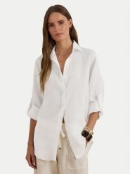 LAUREN RALPH LAUREN Koszula 200782777001 Biały Relaxed Fit. Białe koszule Lauren Ralph Lauren, xxl, bez wzorów, ze lnu, bez kołnierzyka, bez ramiączek. Za 709.99 zł.