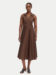 Fracomina Sukienka codzienna FS26SD2010W40201 Brązowy Regular Fit. Brązowe sukienki Fracomina, na co dzień, l, bez wzorów, z syntetyku, bez kołnierzyka, bez ramiączek, proste. Za 809.99 zł.