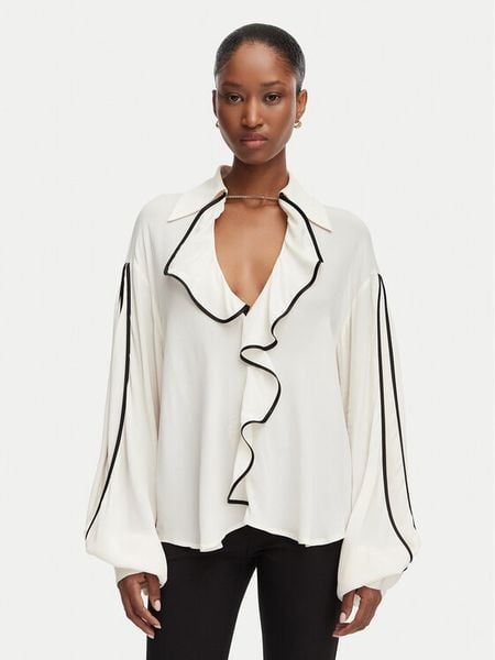 Babylon Bluzka W EN0434 Beżowy jasny Regular Fit. Brązowe bluzki Babylon, bez wzorów, z wiskozy, bez kołnierzyka, bez ramiączek. Za 1,089.00 zł.