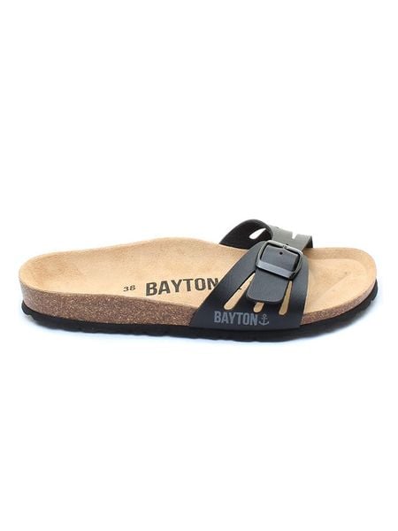 BAYTON Klapki "Athena" w kolorze czarnym rozmiar: 38. Czarne klapki Bayton, bez wzorów, z otwartym noskiem, bez obcasa. Za 144.95 zł.