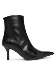 Patrizia Pepe Botki 8Y0130 L166 Czarny. Czarne botki Patrizia Pepe, bez wzorów, ze skóry, bez obcasa, na szpilce, bez zapięcia. Za 1,579.00 zł.