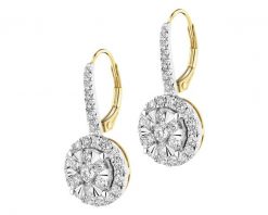 Kolczyki z żółtego i białego złota z brylantami - 2,04 ct - próba 585. Białe kolczyki Apart, z brylantem, złote. Za 22,990.00 zł.