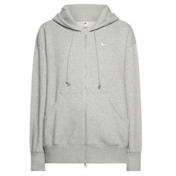 Bluza dresowa sportowa damska NSW Wmns Phoenix Fleece Oversized Full-Zip Hoodie. Szare bluzy sportowe Nike, bez wzorów, z bawełny, bez kaptura. Za 249.99 zł.
