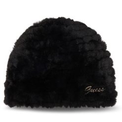 Czapka Guess. Czarne czapki Guess, z aplikacjami. Za 214.99 zł.