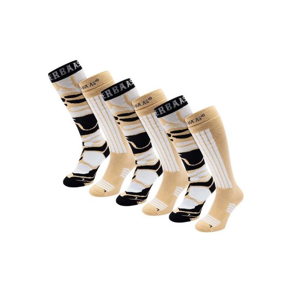 Skarpety narciarskie - Damskie - 6 par - Warm Sand. Brązowe skarpety POEDERBAAS, bez wzorów, z wełny. W wyprzedaży za 264.52 zł.