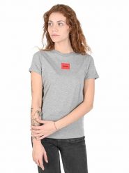 Hugo Boss Koszulka "The Slim Tee" w kolorze szarym rozmiar: M. Szare bluzki HUGO BOSS, m, bez wzorów, z bawełny, bez kołnierzyka, bez ramiączek. Za 123.82 zł.