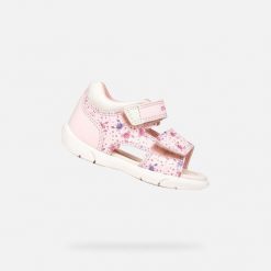 Sandały GEOX B SANDAL ZAPITO Rose. Białe sandały Geox, bez wzorów, z syntetyku, bez obcasa, bez zapięcia. Za 171.99 zł.
