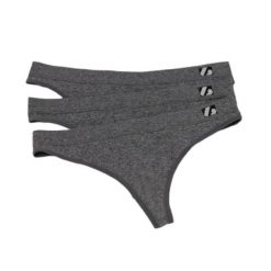 US-001 String - Stringi, Zestaw 3, Szary. Szare stringi BARNETT, bez wzorów, z elastanu. Za 108.56 zł.