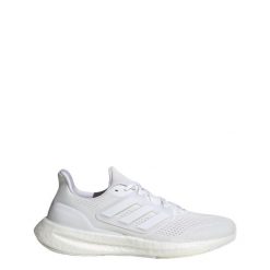 Buty Pureboost 23. Białe obuwie sportowe Adidas, z materiału, bez zapięcia, do biegania. Za 649.00 zł.