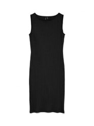 Vero Moda Sukienka w kolorze czarnym rozmiar: M. Czarne sukienki Vero Moda, m, bez wzorów, prążkowane, bez kołnierzyka, bez ramiączek, midi. Za 104.95 zł.