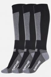 Skarpety Zimowe Narciarskie Surfanic Wełna Merino Endurance – Zestaw 3 pary. Czarne skarpety Surfanic, bez wzorów, z poliesteru. Za 169.99 zł.