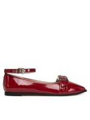 Buffalo Baleriny Marly Ankle 1621027 Czerwony. Czerwone baleriny Buffalo, bez wzorów, ze skóry, bez obcasa. Za 349.99 zł.