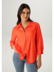 Aniston Bluzka w kolorze czerwonym rozmiar: 46. Czerwone bluzki Aniston, bez wzorów, z wiskozy, bez kołnierzyka, bez ramiączek. Za 130.99 zł.