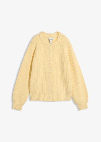 Sweter rozpinany z guzikami w kształcie serca. Szare kardigany bonprix, bez wzorów. Za 124.99 zł.