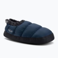 Kapcie Rab Down Hut. Niebieskie obuwie domowe RAB, bez wzorów, bez zapięcia. Za 269.99 zł.